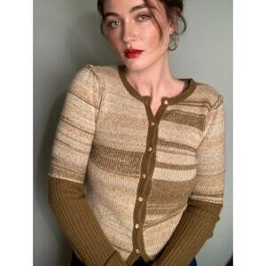 Abeille Ligne 100% Cashmere Cardigan Sweater ~ Sz M S By George Cottagecore!
